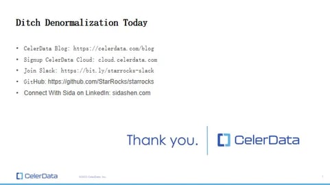 CelerData CTA Slide