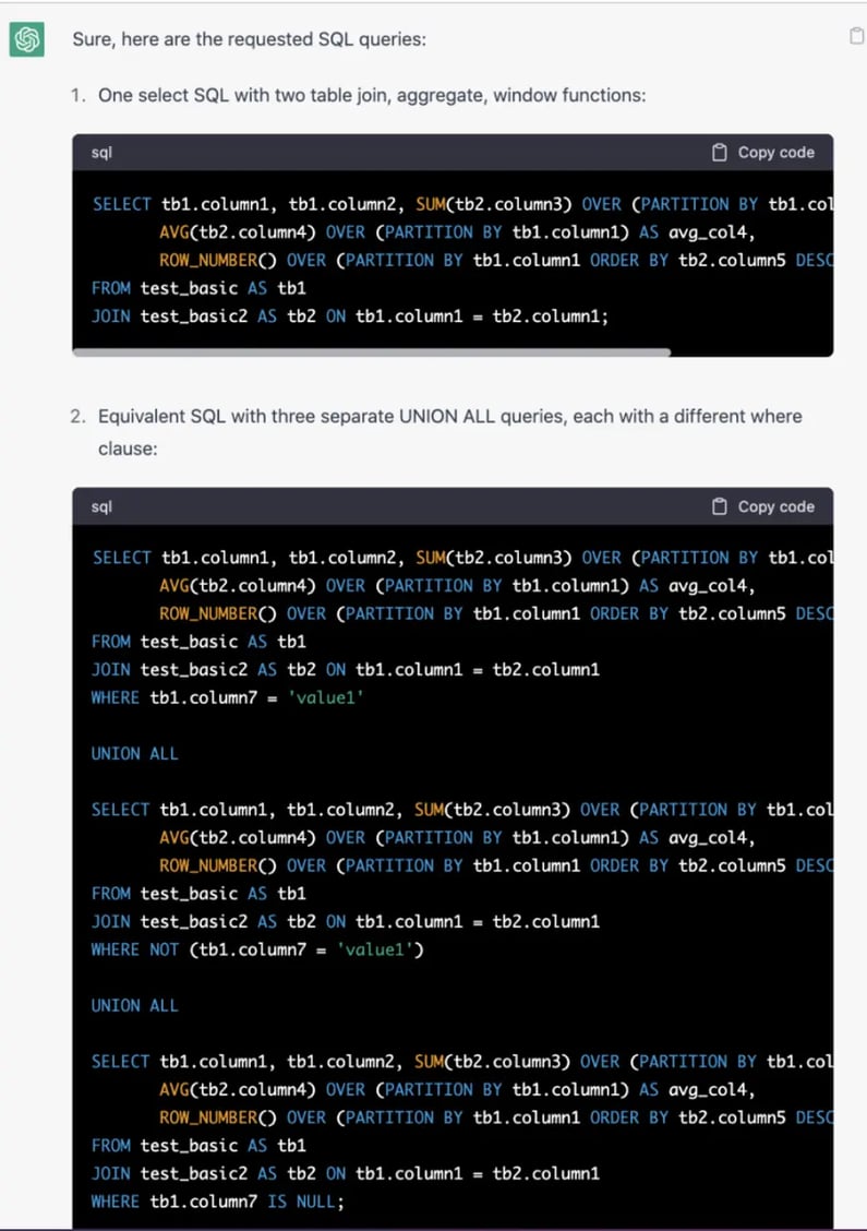 TLP-Based ChatGPT SQL